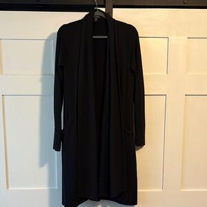 Athleta Black Longline Open-Front Sweater Coat